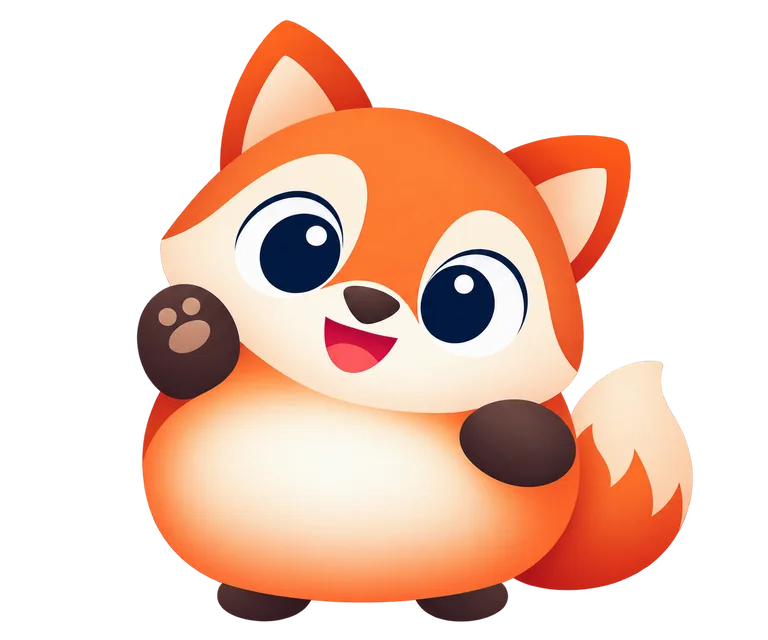 Bamlu the fox waving hello
